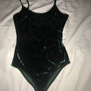 Green velvet bodysuit